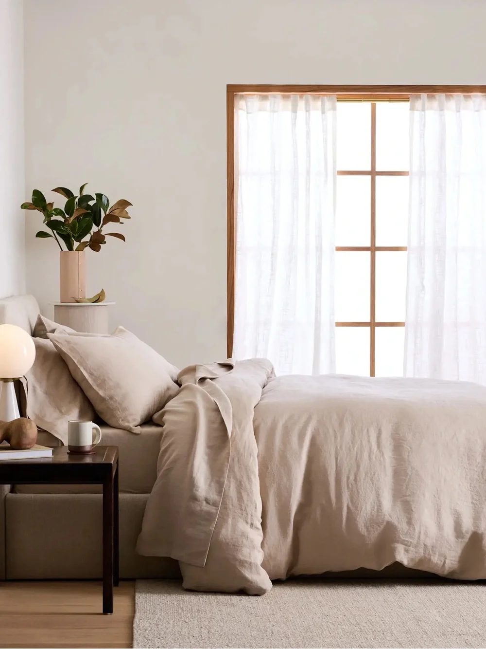 New Quince European Linen Duvet Cover Set King/CalKing MSRP 214 Toffee